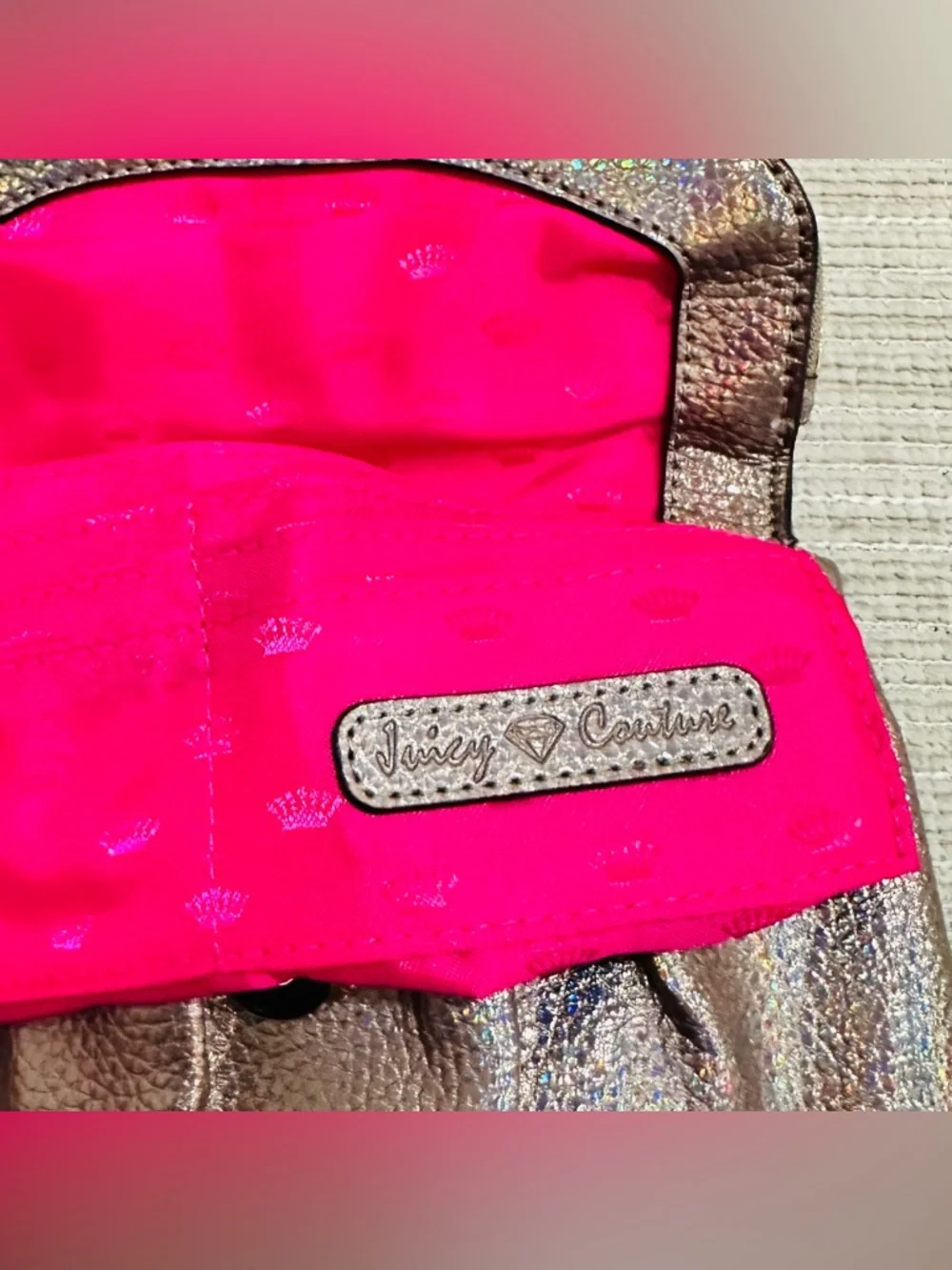 Juicy Couture Pewter Rainbow Traveler Wristlet‎ Clutch Bag NWT